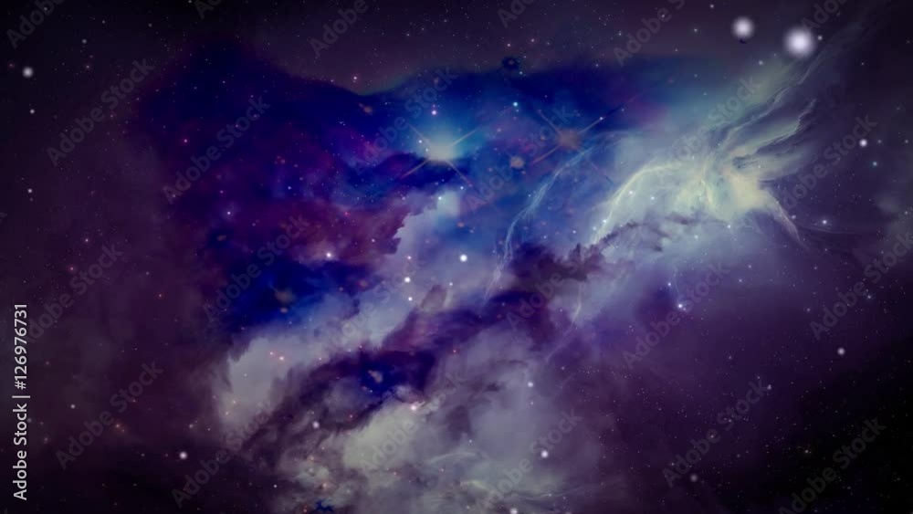 Space Galaxy with Stars and Nebulae simulation Space Galaxy with Stars and Nebulae simulation