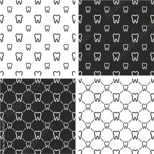 Tooth Big & Small Seamless Pattern Set
