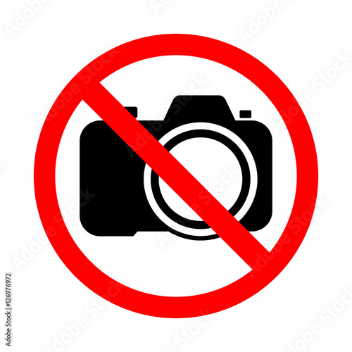Sign prohibiting photography and video shooting. Vector illustra