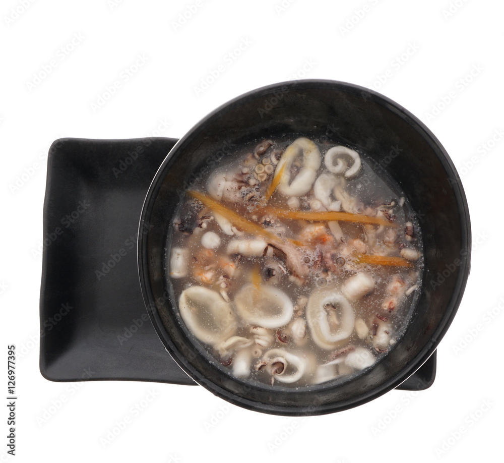 Chinese dish. Chinese food. Seafood soup