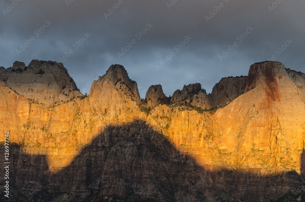 Zion Sunrise and Shadows