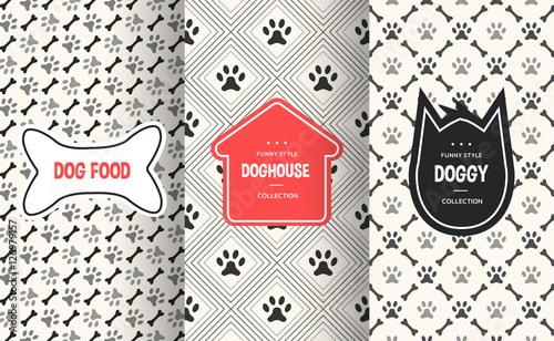 Dog seamless pattern background. Vector illustration for animal pet design