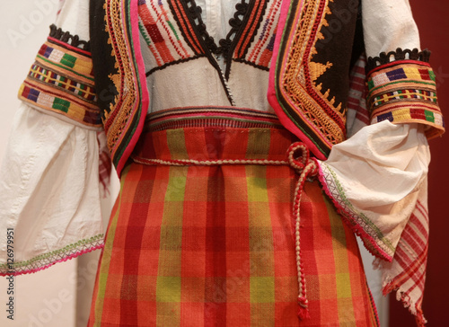 authentic folk-style details of costumes from Bulgaria