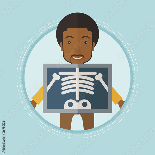 Patient during x ray procedure vector illustration