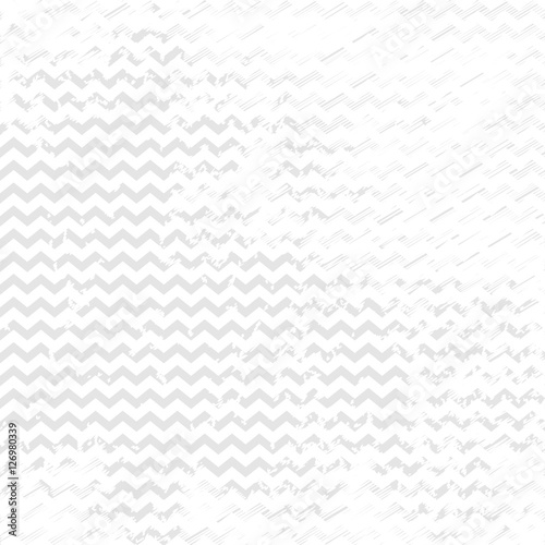 Grunge white and gray background with chevron. Vector worn texture.
