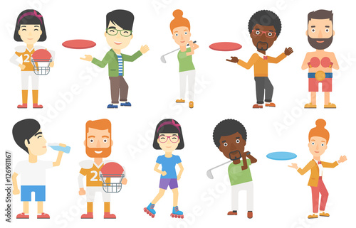 Vector set of sport characters.
