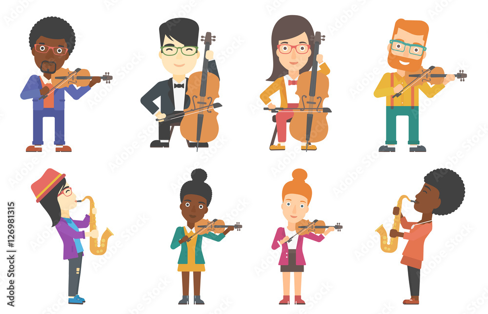 Vector set of musicians characters.