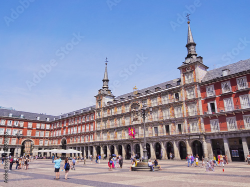 Spain, Madrid, View of the Plaza Mayor.