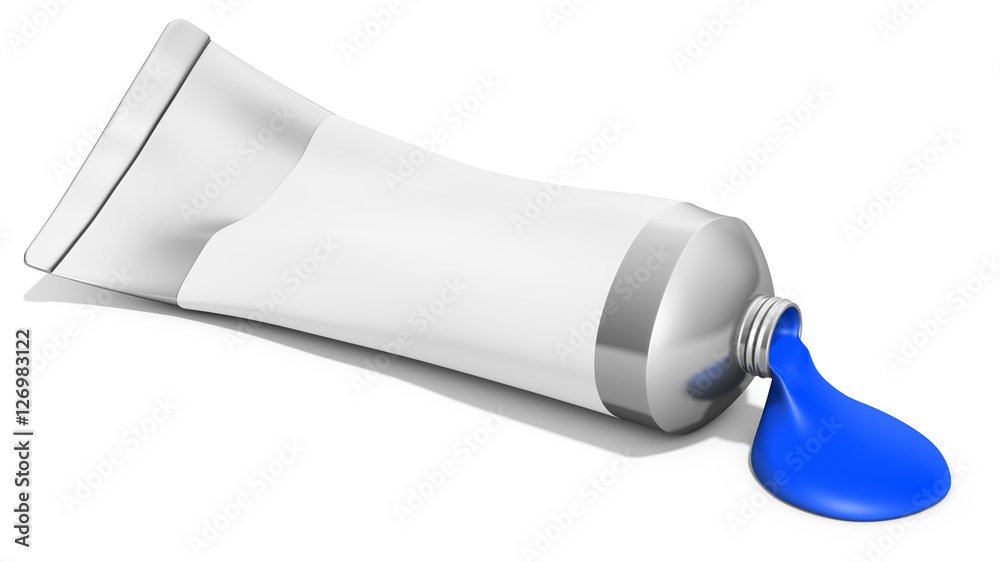 3d blue tube of paint 3d blue tube of paint