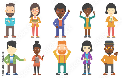 Vector set of business characters.