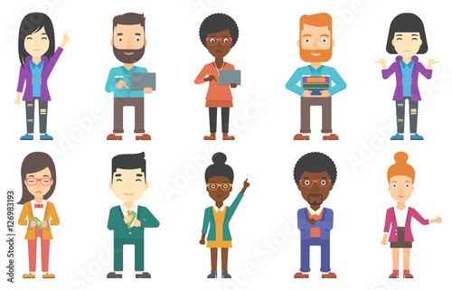 Vector set of business characters.
