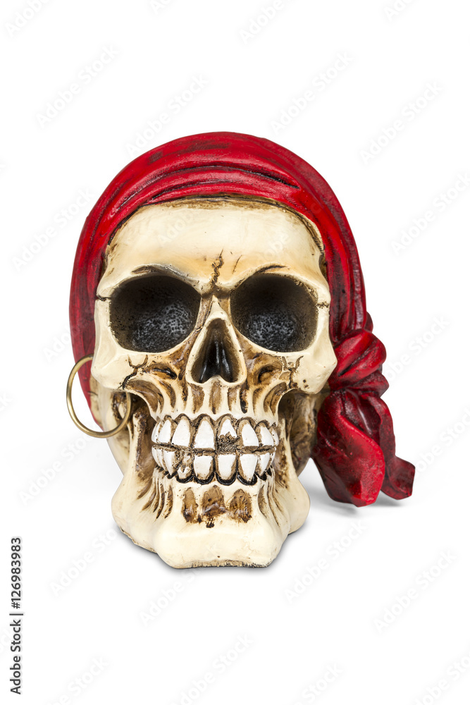 Pirate skull isolated over white with clipping path. Pirate skull isolated over white with clipping path.