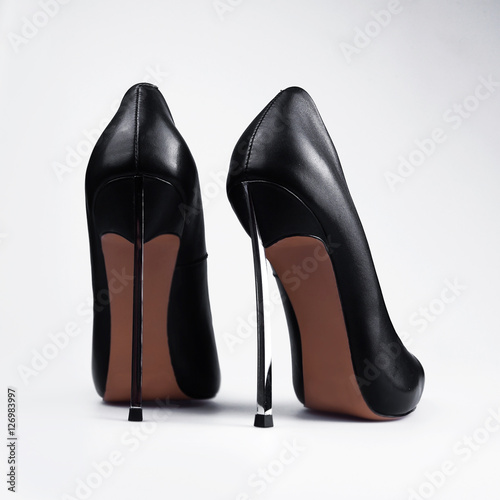 Black women shoes isolated on white background