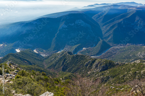 Meander of  Nestos Gorge near town of Xanthi, East Macedonia and Thrace, Greece photo