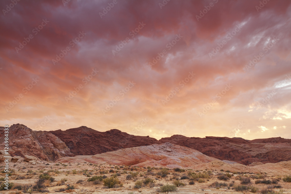 Sonnenuntergang im Valley of Fire