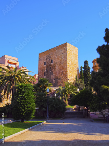 Spain, Catalonia, Tarragona, View of the Torre del Pretori housing the Historical Museum of Tarragona.