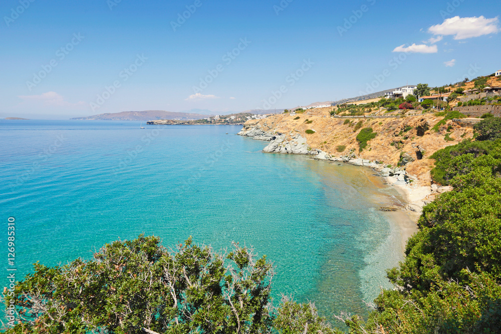 Delavogia beach in Andros, Greece