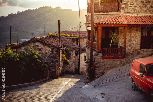 Old streets of Agros. Limassol District, Cyprus photo