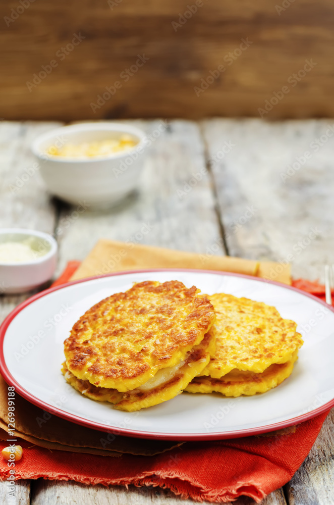 Corn Pancakes with cheese Corn Pancakes with cheese