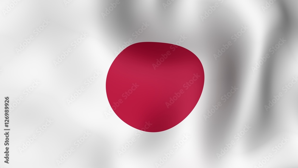 Flag Japan, fluttering in the wind. 3D rendering. Flag Japan, fluttering in the wind. 3D rendering.