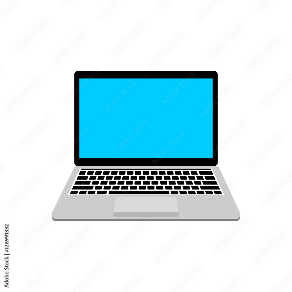 Modern glossy laptop isolated on white background. Vector illustration. Modern glossy laptop isolated on white background. Vector illustration.
