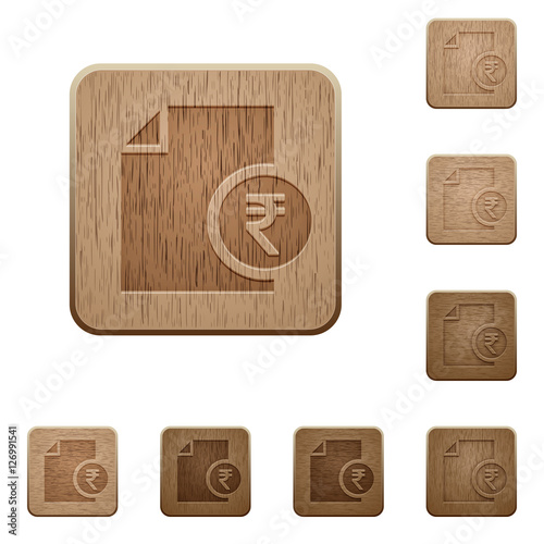 Indian Rupee report wooden buttons