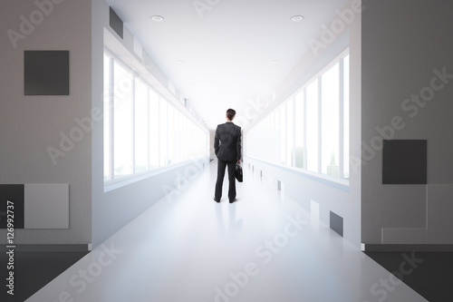 Businessman in corridor