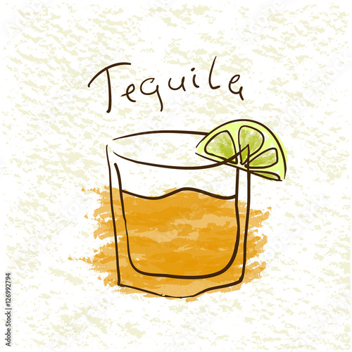 Glass of tequila