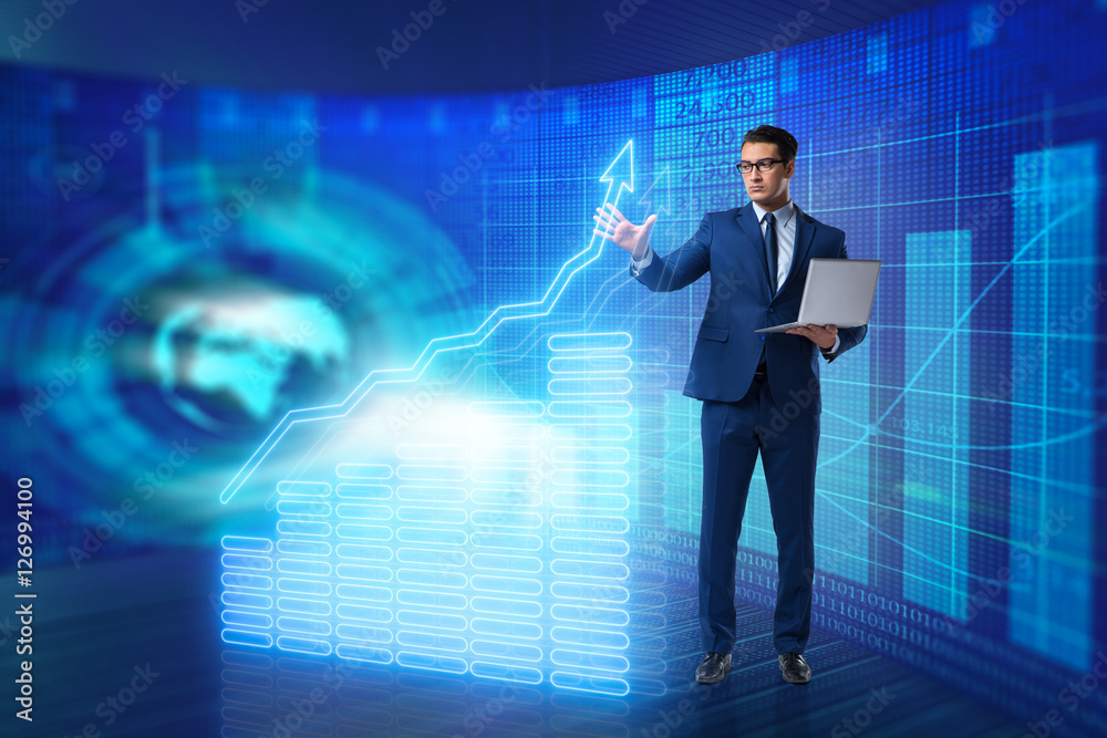 Businessman in stock exchange trading concept Businessman in stock exchange trading concept