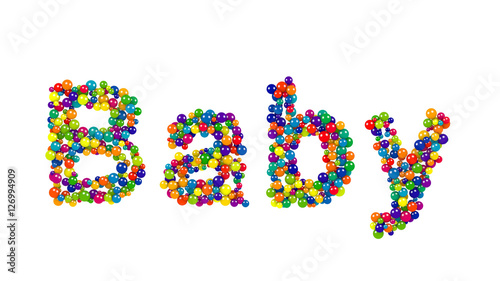 Baby greeting card design with colorful balls