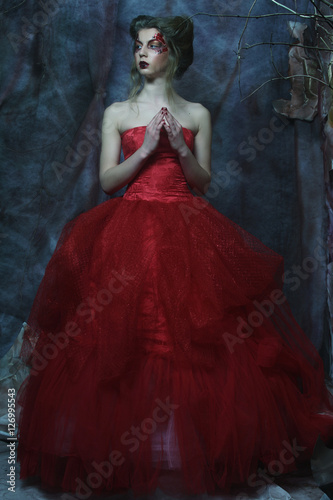 Fashion portrait of romantic beautiful girl 
