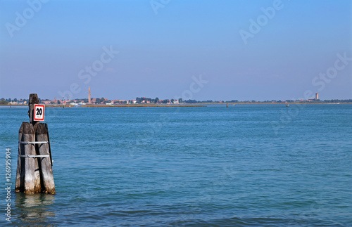 Adriatic Sea and the small island of Burano near Venice