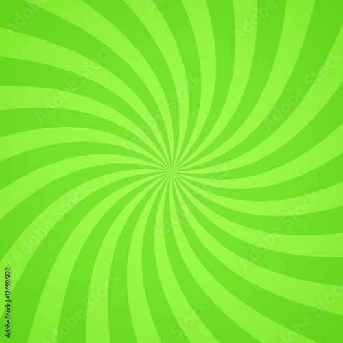 Swirling radial bright green pattern background. Vector illustration