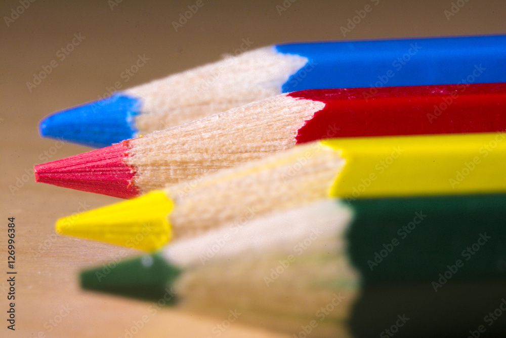 Close up macro shot of red color pencil