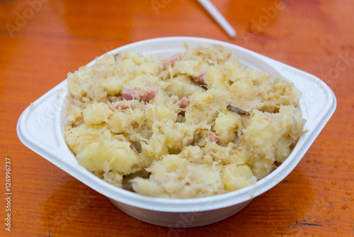 Cabbage and bacon for togo in Prague 