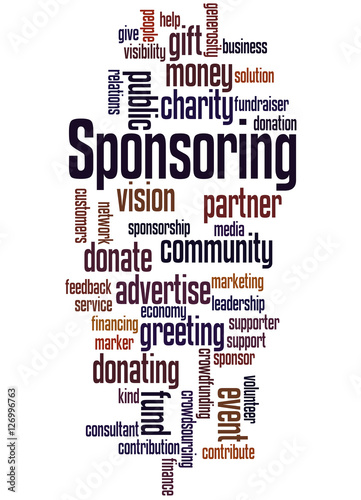 Sponsoring, word cloud concept
