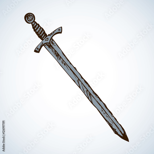 Old sword. Vector drawing