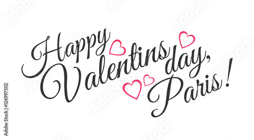 Happy Valentines Day Hand Drawing Vector Lettering design. © Hanna