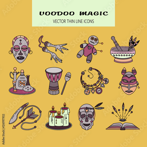 Voodoo African and American magic vector logo.