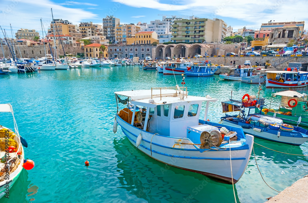 The inner harbor of Heraklion, Crete, Greece