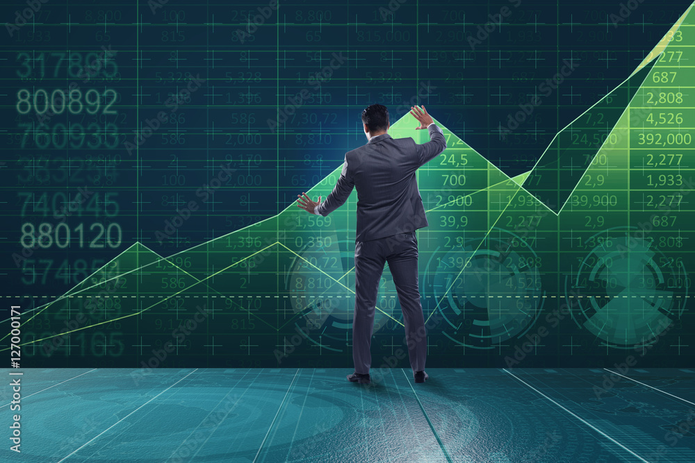 Obraz premium Man in stock trading business concept