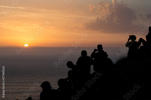 Sunset from Finisterre lighthouse, Galicia, Spain. photo