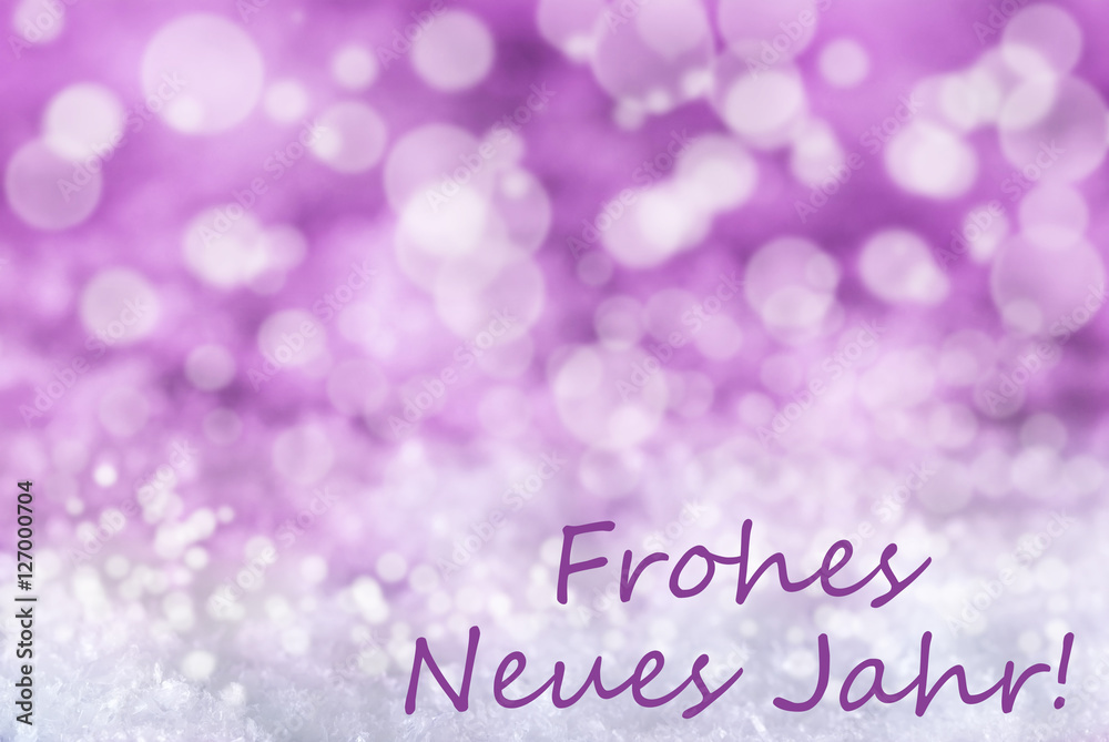 Pink Bokeh Christmas Background, Snow, Frohes Neues Mean New Year
