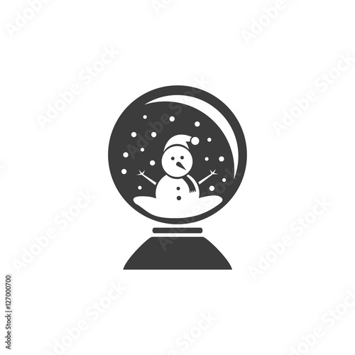 Bola de cristal con un muñeco de nieve