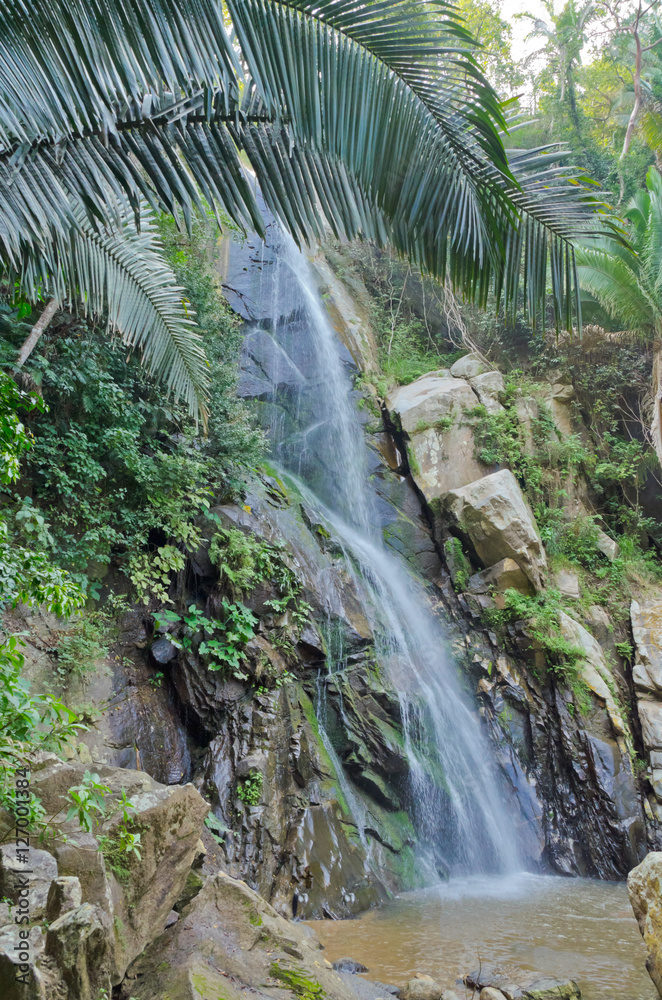 Beautiful Tropical Waterfall in Yelapa, Puerto Vallarta, Mexico.