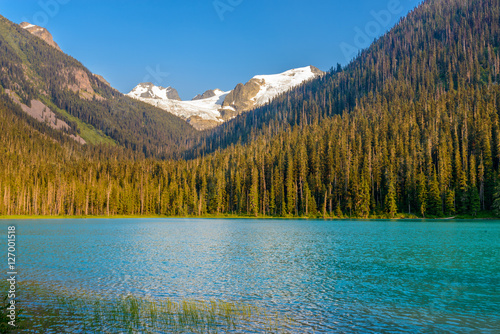 Majestic mountain lake in Canada. Upper Joffre Lake Trail View.