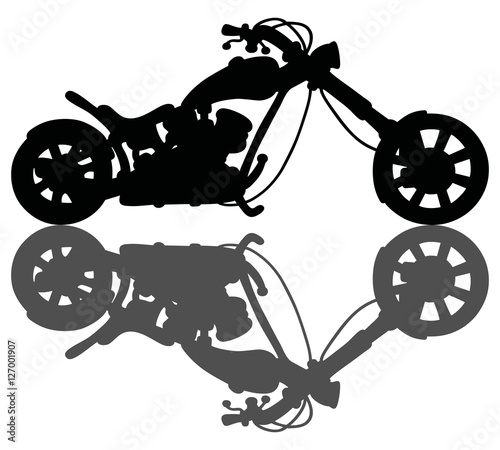 Vászonkép Hand drawing of a silhouette of the heavy chopper