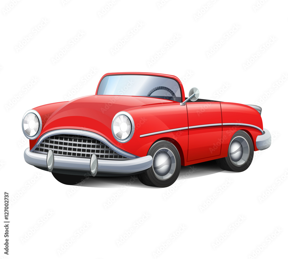 retro car red convertible