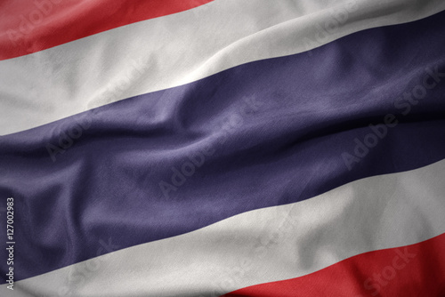 waving colorful flag of thailand.