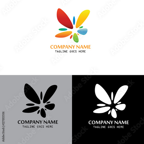 Logo elements with many colors.